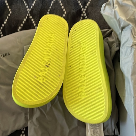 Balenciaga chunky slide rubber logo acide lime size C 36 - Picture 12 of 16